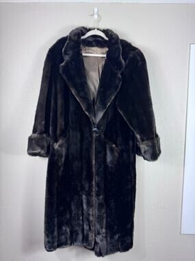 Vintage Style VI LTD. Tissavel France Faux Fur Brown & Black Womens size L